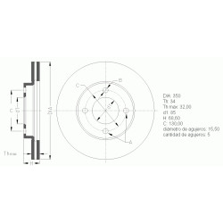 2x Discos delanteros Audi