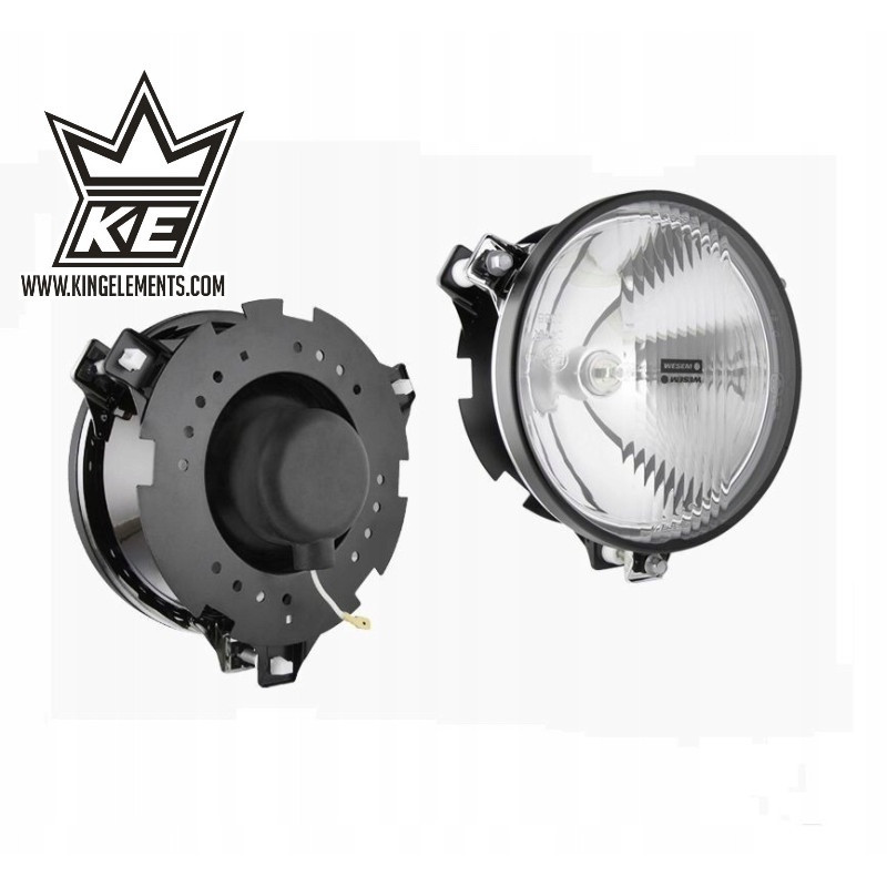 Rally-style headlight grille