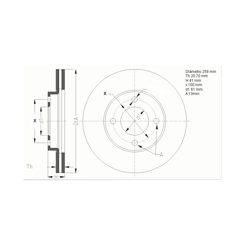2x Renault Clio front discs